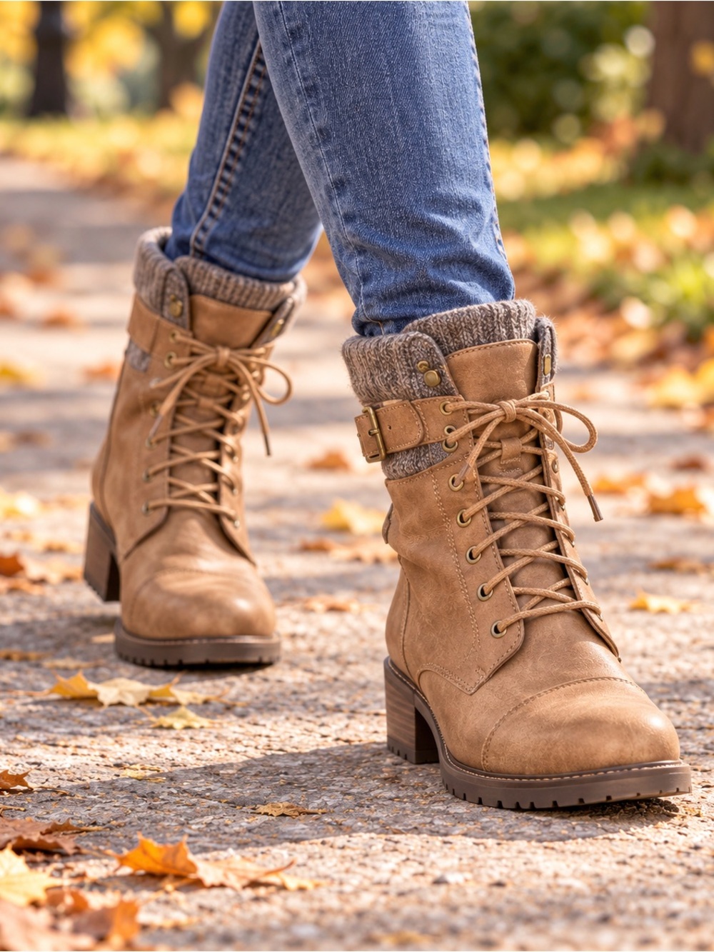 Earth Origins Palmer Taupe Lace-Up Ankle Boots – Women’s Size 8